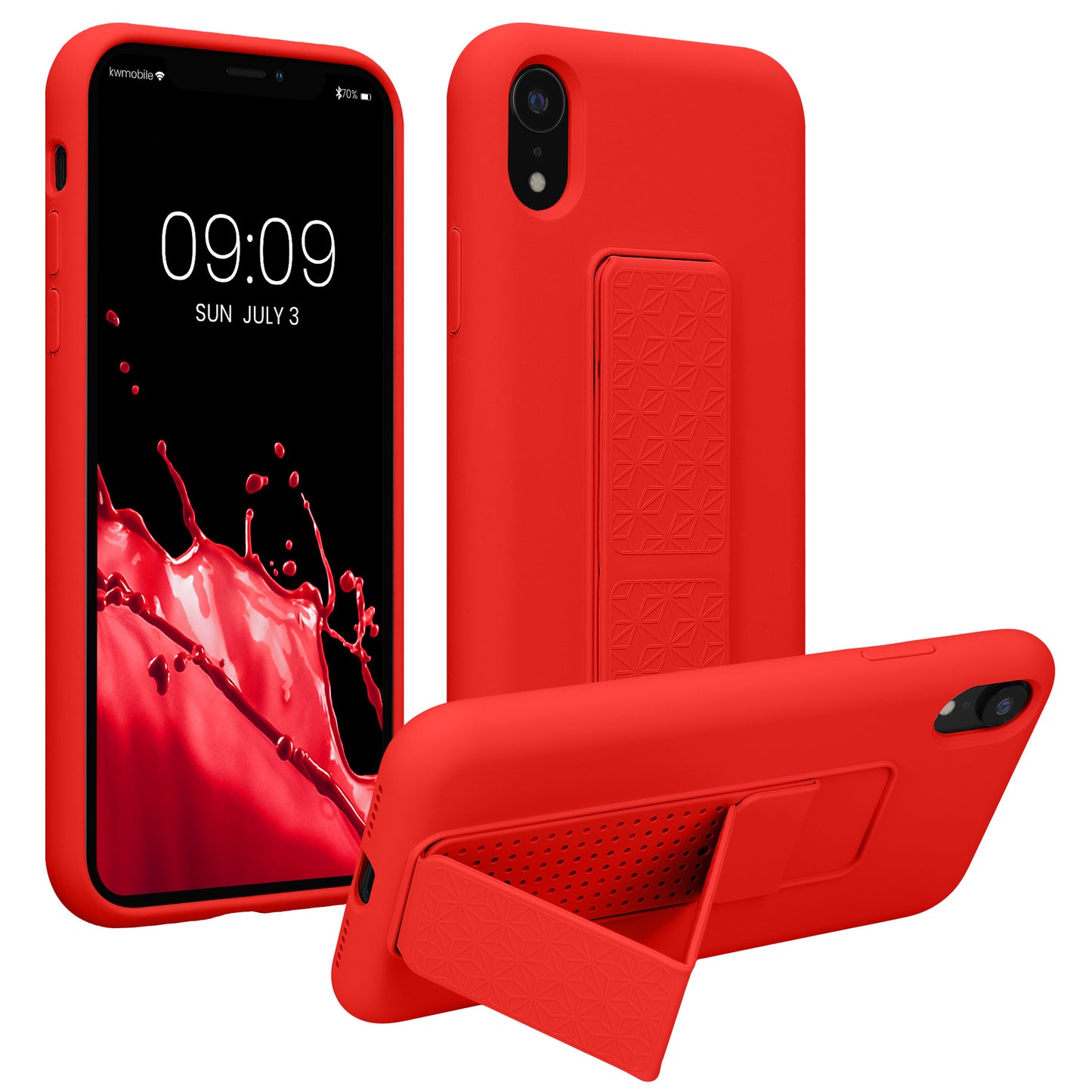 kwmobile Handyhülle für Apple iPhone XR Hülle mit Fingerhalter und Stand Schutzhülle Cover