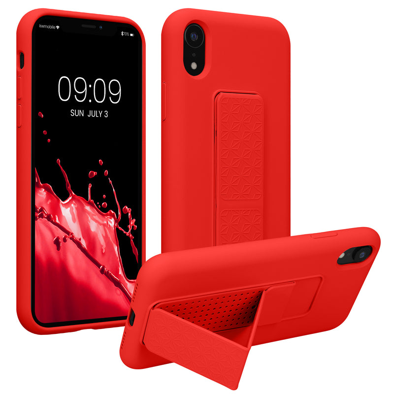 kwmobile Handyhülle für Apple iPhone XR Hülle mit Fingerhalter und Stand Schutzhülle Cover