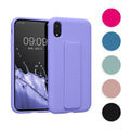 kwmobile Handyhülle kompatibel mit Apple iPhone XR - Hülle mit Fingerhalter und Standfunktion - Silikon Case Handy Cover in Petrol matt Petrol matt  