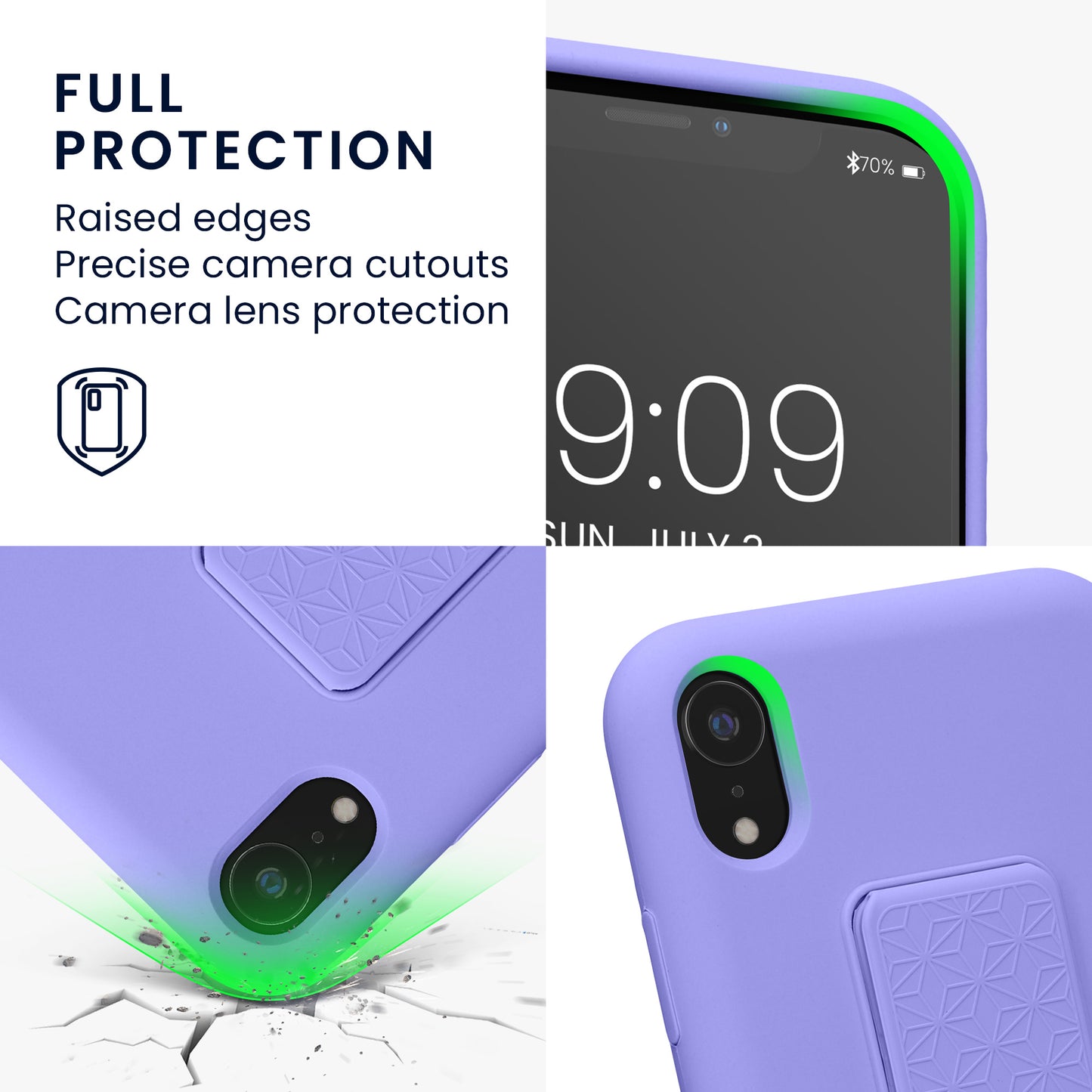 kwmobile Handyhülle für Apple iPhone XR Hülle mit Fingerhalter und Stand Schutzhülle Cover