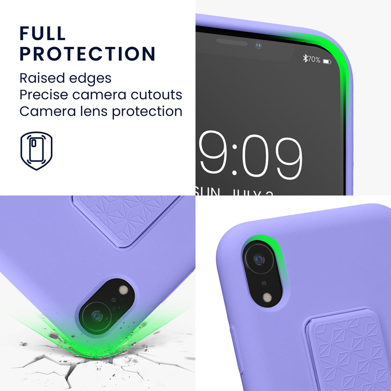 kwmobile Handyhülle für Apple iPhone XR Hülle mit Fingerhalter und Stand Schutzhülle Cover
