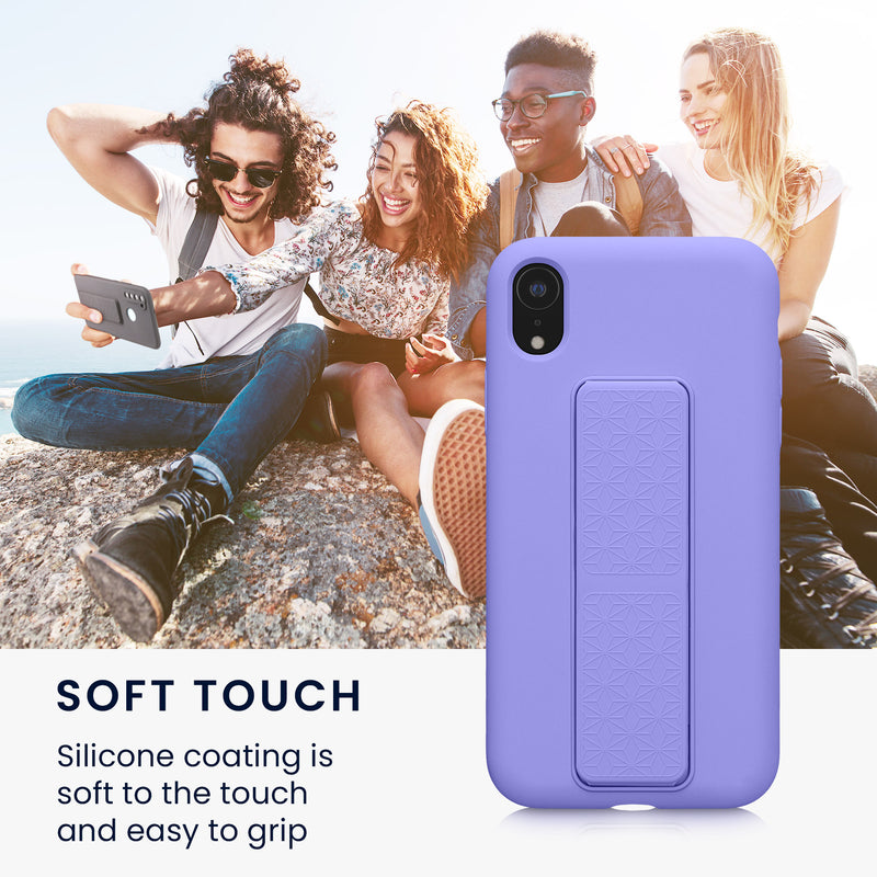 kwmobile Handyhülle für Apple iPhone XR Hülle mit Fingerhalter und Stand Schutzhülle Cover