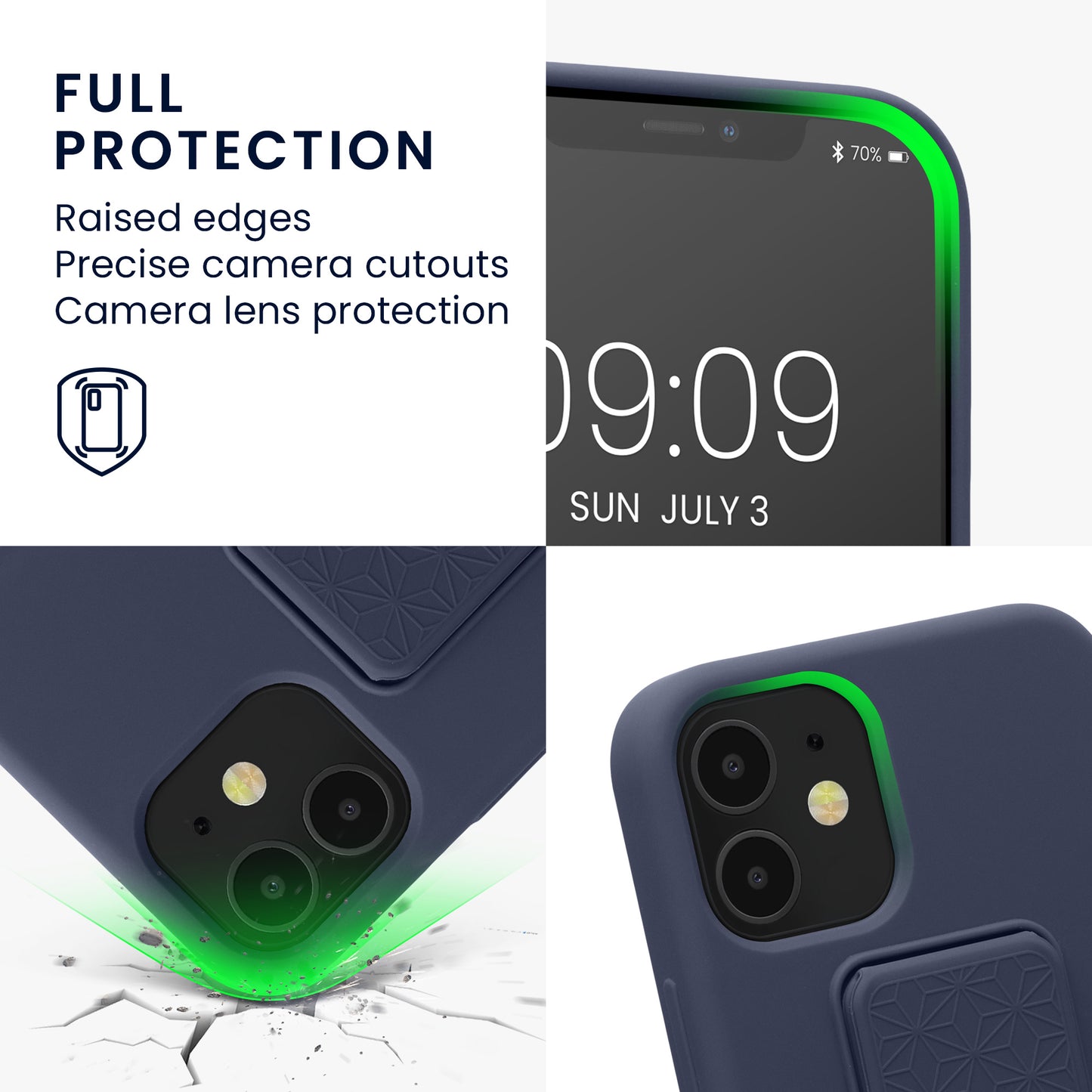 kwmobile Handyhülle für Apple iPhone 12 mini Hülle mit Fingerhalter und Stand Schutzhülle Cover