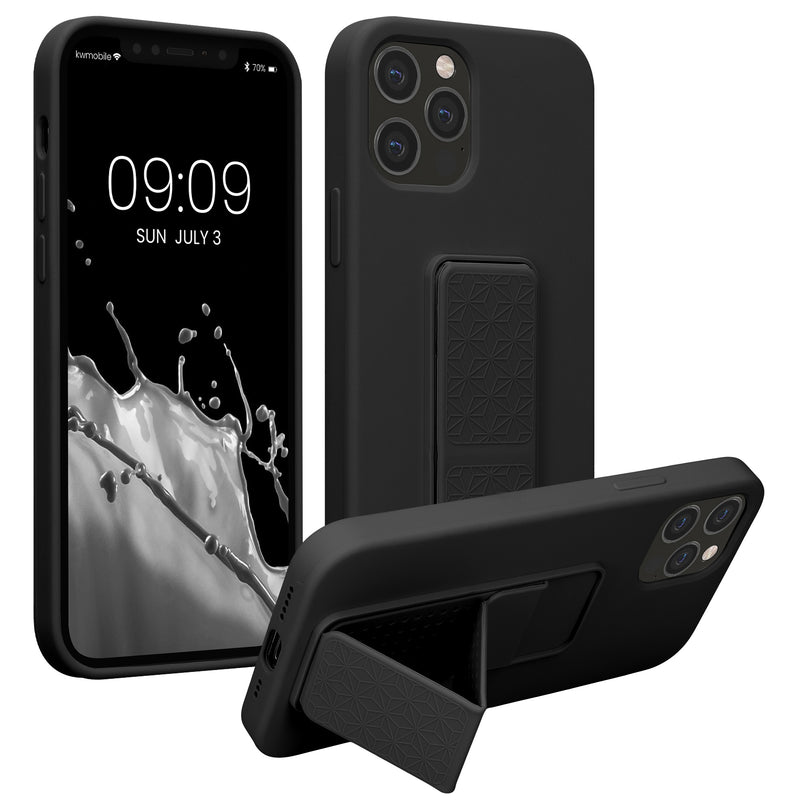 kwmobile Handyhülle für Apple iPhone 12 / iPhone 12 Pro mit Fingerhalter und Stand Schutzhülle Cover