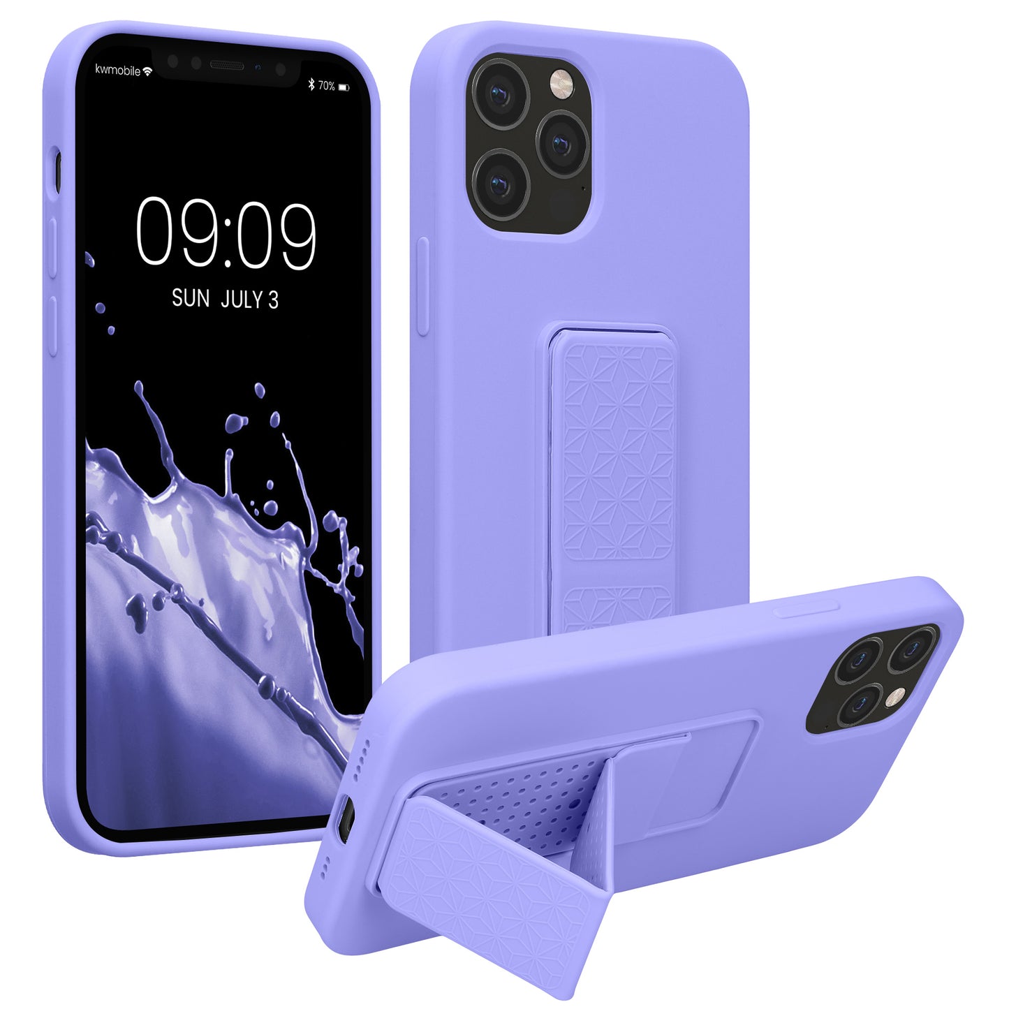 kwmobile Handyhülle für Apple iPhone 12 / iPhone 12 Pro mit Fingerhalter und Stand Schutzhülle Cover