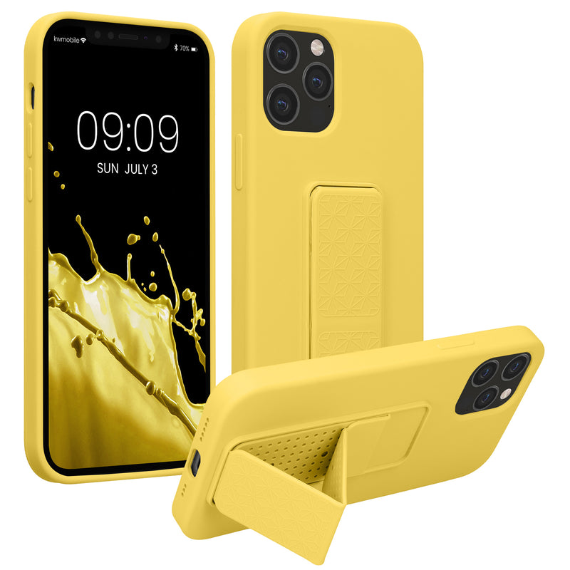 kwmobile Handyhülle für Apple iPhone 12 / iPhone 12 Pro mit Fingerhalter und Stand Schutzhülle Cover
