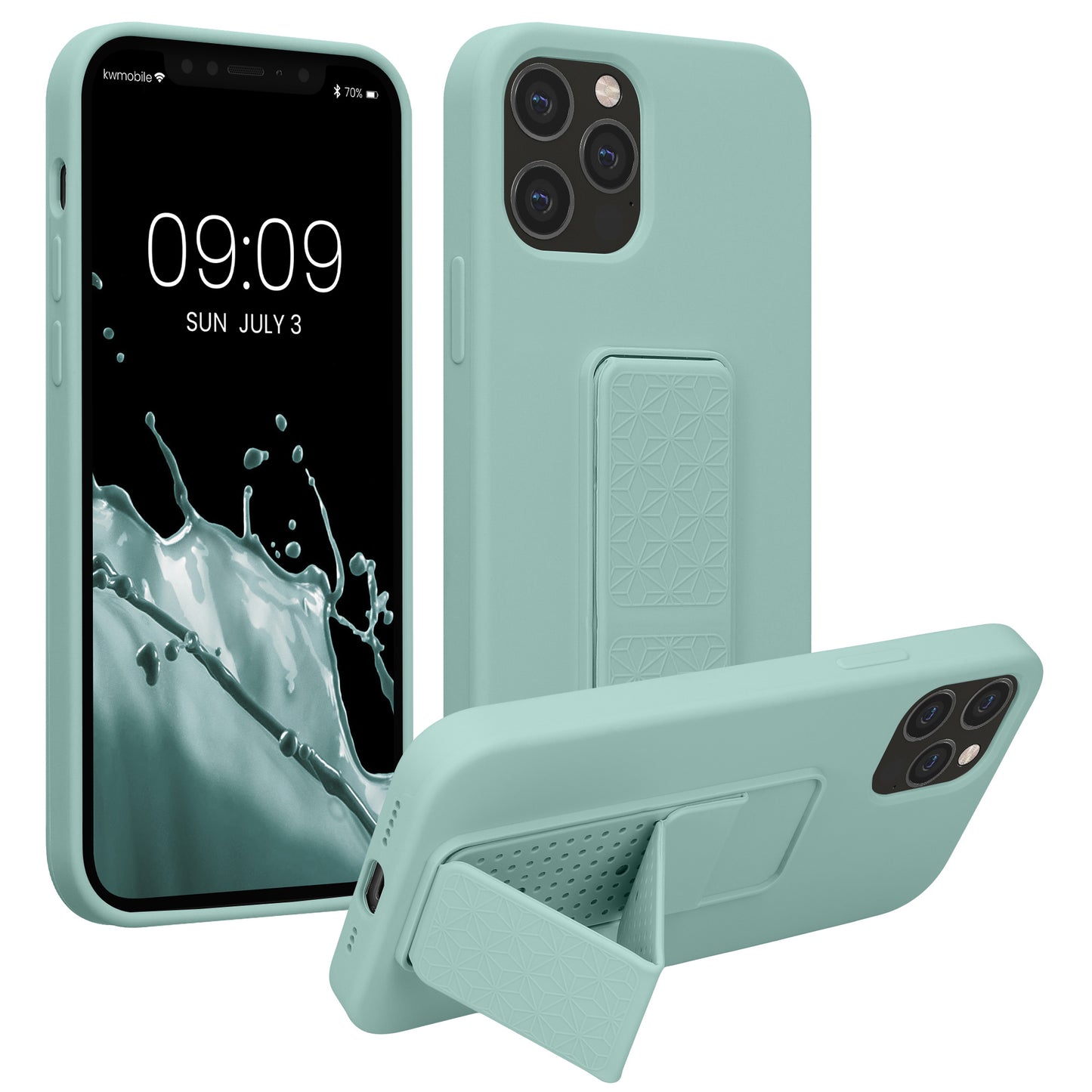 kwmobile Handyhülle für Apple iPhone 12 / iPhone 12 Pro mit Fingerhalter und Stand Schutzhülle Cover