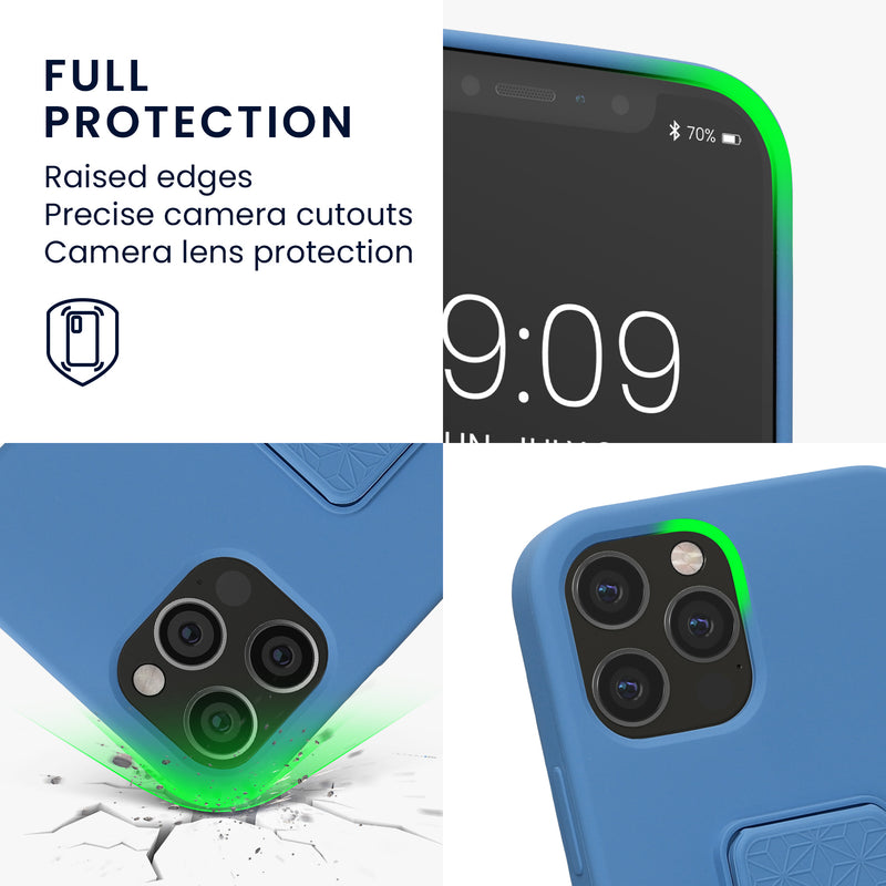 kwmobile Handyhülle für Apple iPhone 12 / iPhone 12 Pro mit Fingerhalter und Stand Schutzhülle Cover