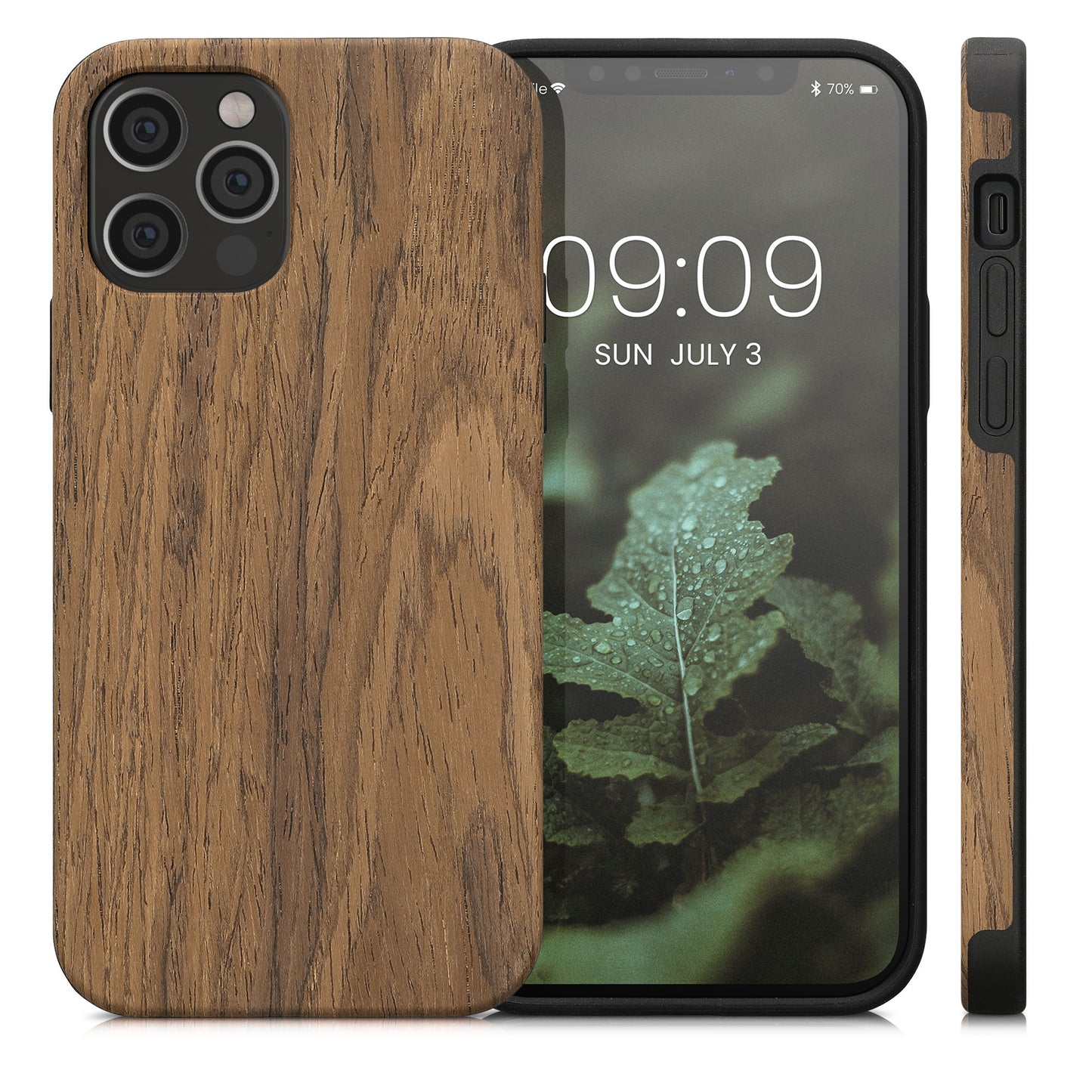 kwmobile Hülle kompatibel mit Apple iPhone 12 / iPhone 12 Pro Backcover Cover Holz Maserung