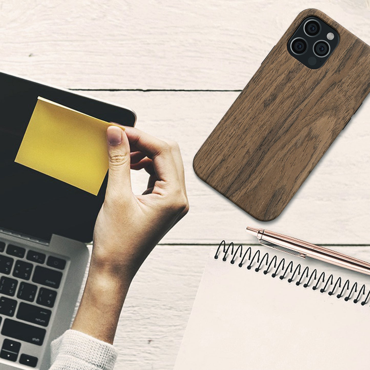 kwmobile Hülle kompatibel mit Apple iPhone 12 / iPhone 12 Pro Backcover Cover Holz Maserung