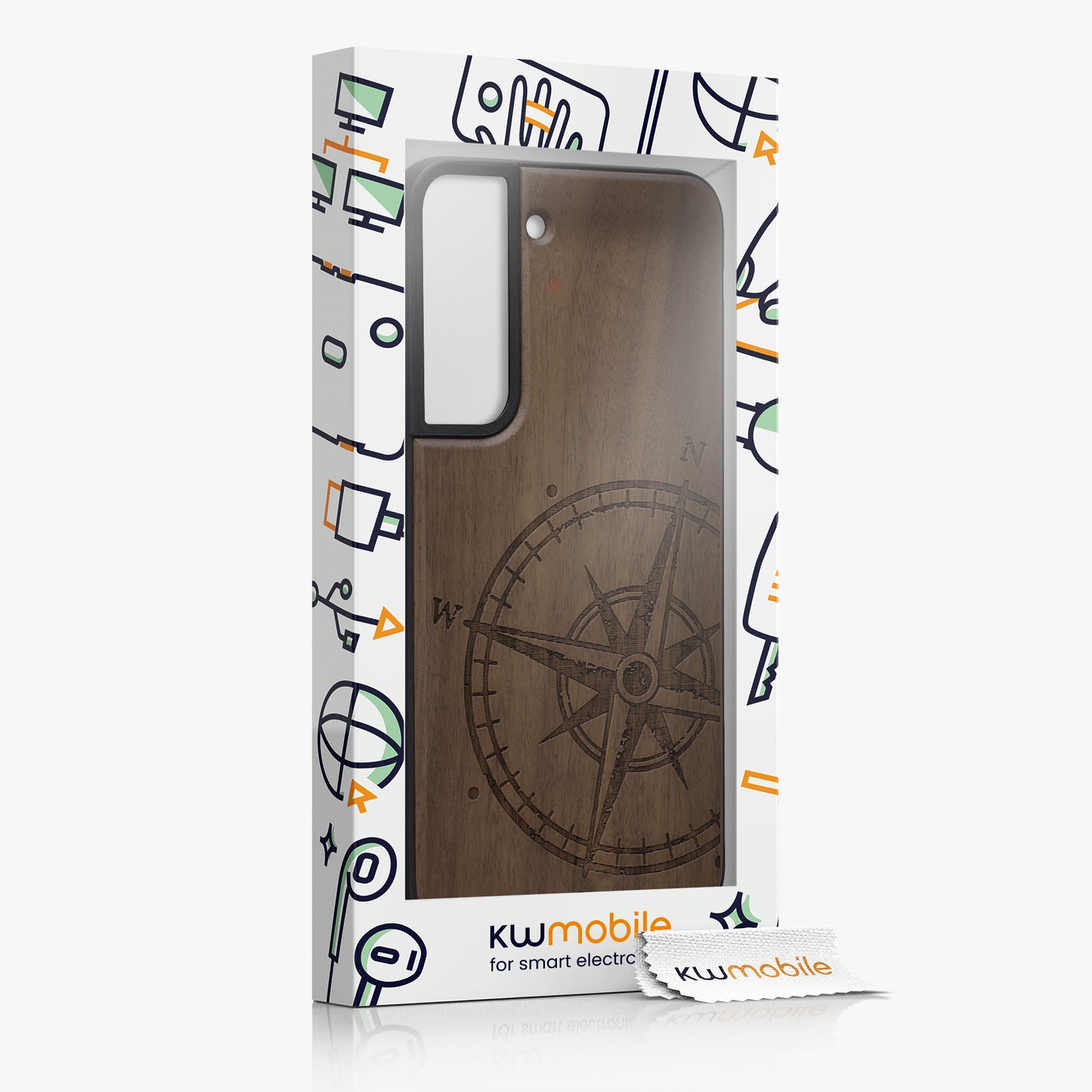 kwmobile Hülle kompatibel mit Samsung Galaxy S22 Hülle - Handy Cover - TPU Handyhülle Kompass Vintage