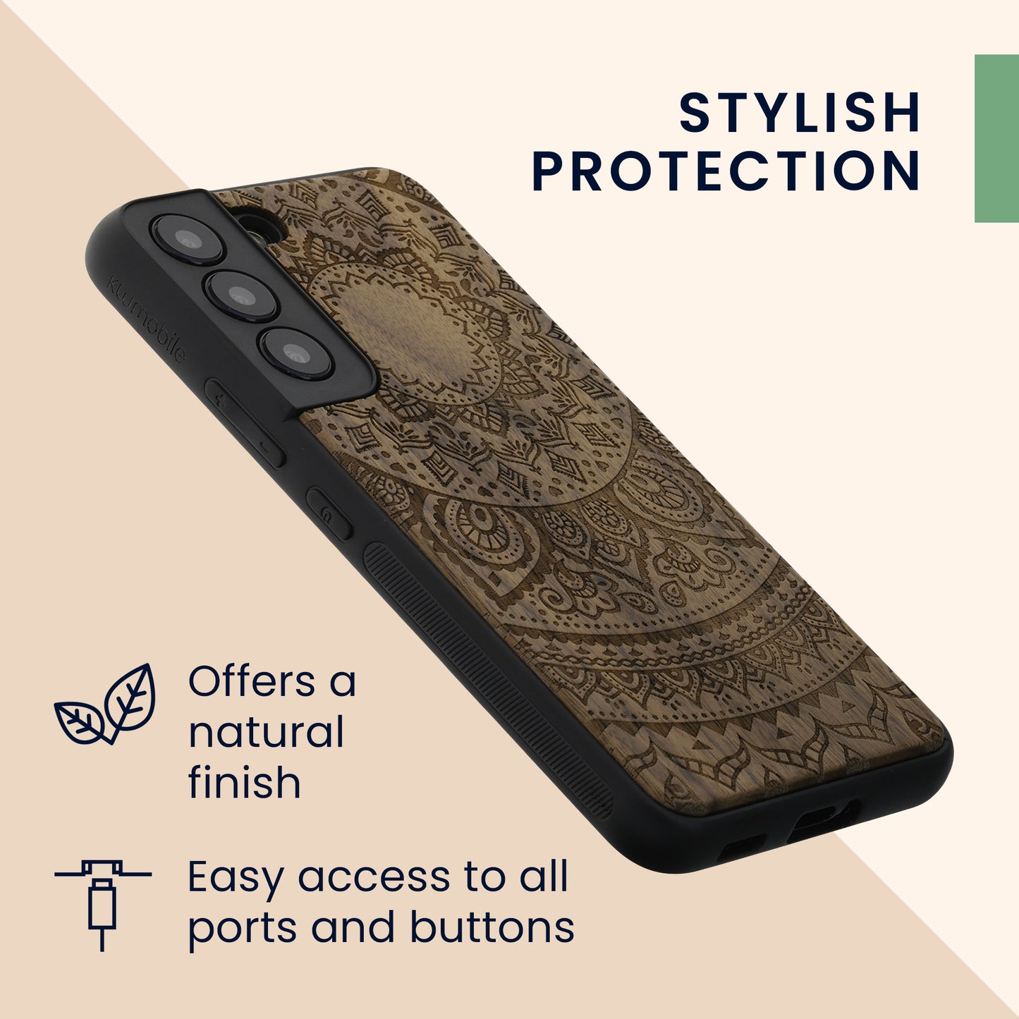 kwmobile Hülle kompatibel mit Samsung Galaxy S22 Hülle - Handy Cover - TPU Handyhülle Kompass Vintage