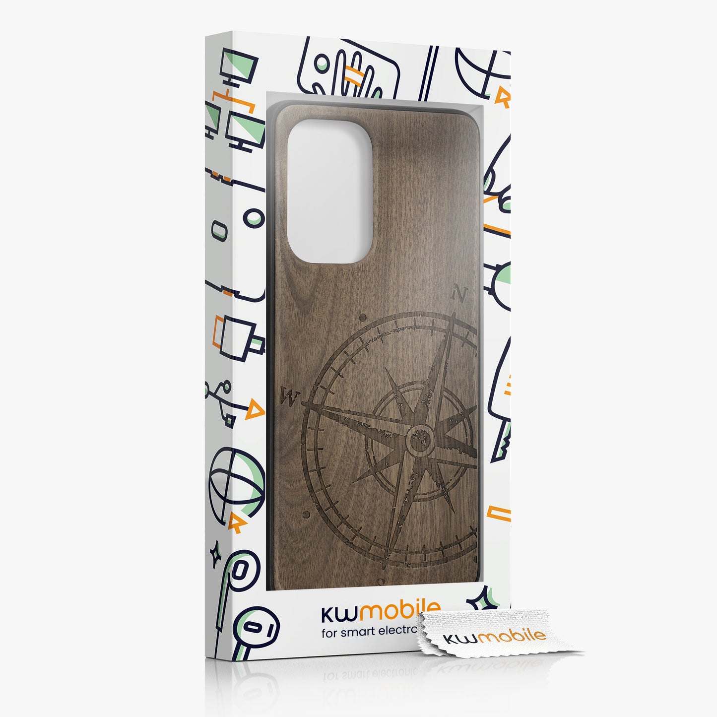 kwmobile Hülle kompatibel mit Samsung Galaxy A53 5G Hülle - Handy Cover - TPU Handyhülle Kompass Vintage