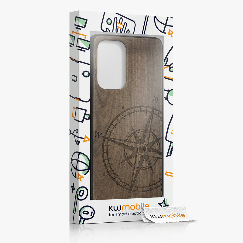 kwmobile Hülle kompatibel mit Samsung Galaxy A53 5G Hülle - Handy Cover - TPU Handyhülle Kompass Vintage