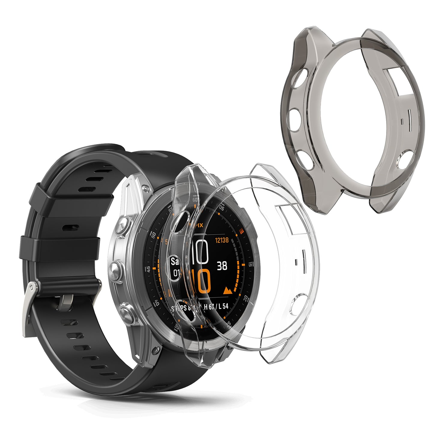 kwmobile Sport Schutzhülle kompatibel mit Garmin Epix 2 Hülle Case ohne Tracker