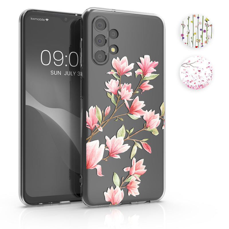 kwmobile Case kompatibel mit Samsung Galaxy A13 4G - Hülle Silikon transparent Wildblumen Ranke Mehrfarbig Transparent Mehrfarbig  [dsg03]