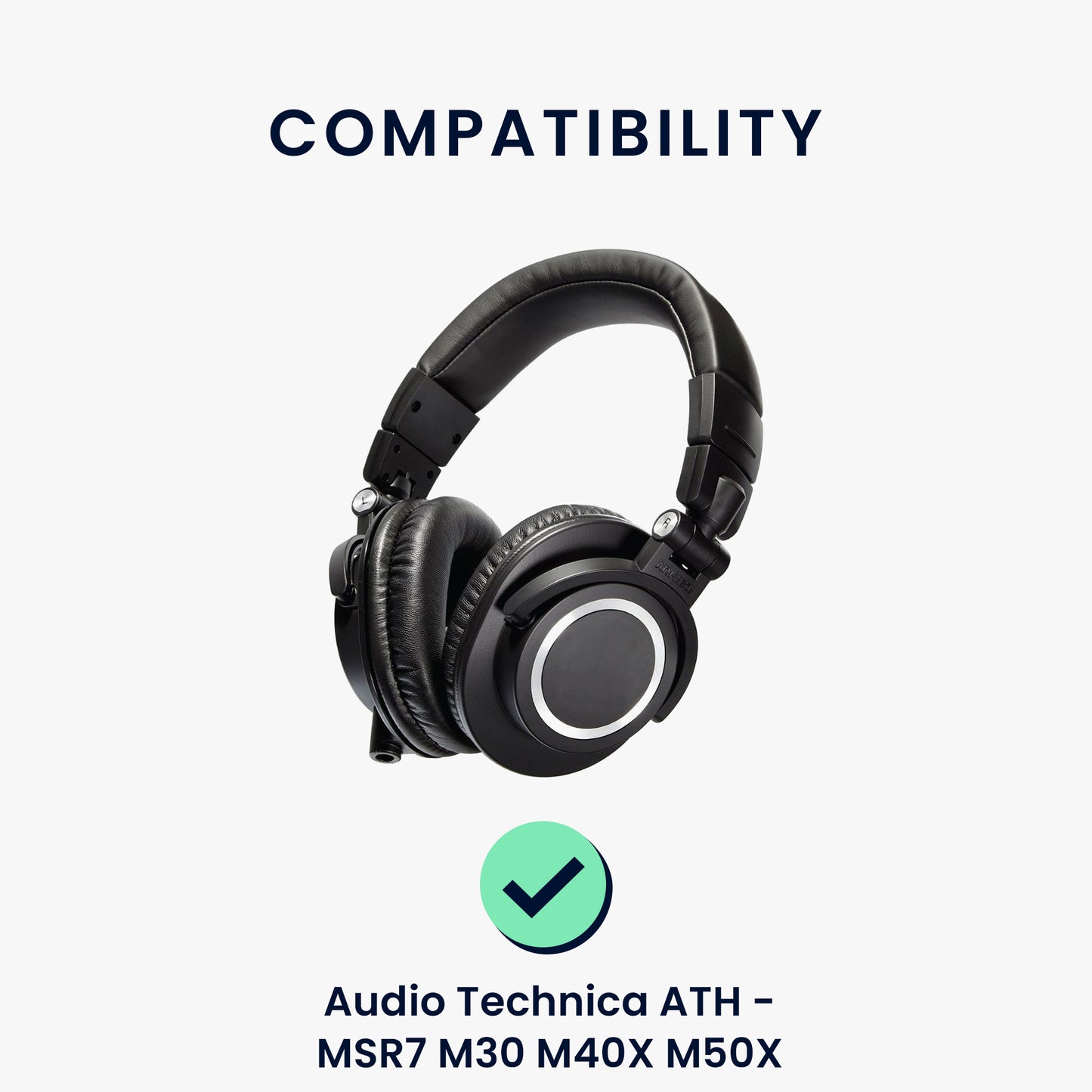 kwmobile Ohr Polster für Audio Technica ATH - MSR7 M30 M40X M50X Ohrpolster Ersatz Kopfhörer Ersatzteile Kopfhörer Ersatzpolster Over Ear Headphones