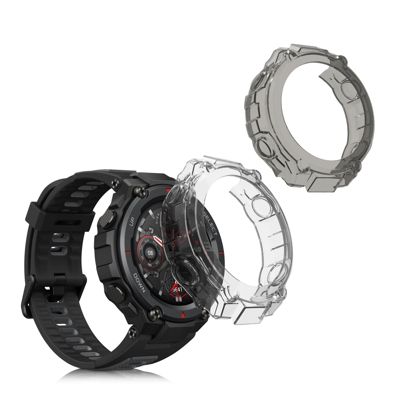 kwmobile Sport Schutzhülle kompatibel mit Huami Amazfit T-Rex / T-Rex Pro Hülle Case ohne Tracker