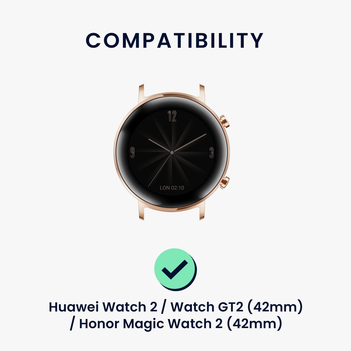 kwmobile Uhrenarmband für Huawei Watch 2 / Watch GT2 / Honor Magic Watch 2 Armband Ersatzarmband für Fitnesstracker mit Uhrenverschluss Wechselarmband Smartwatch