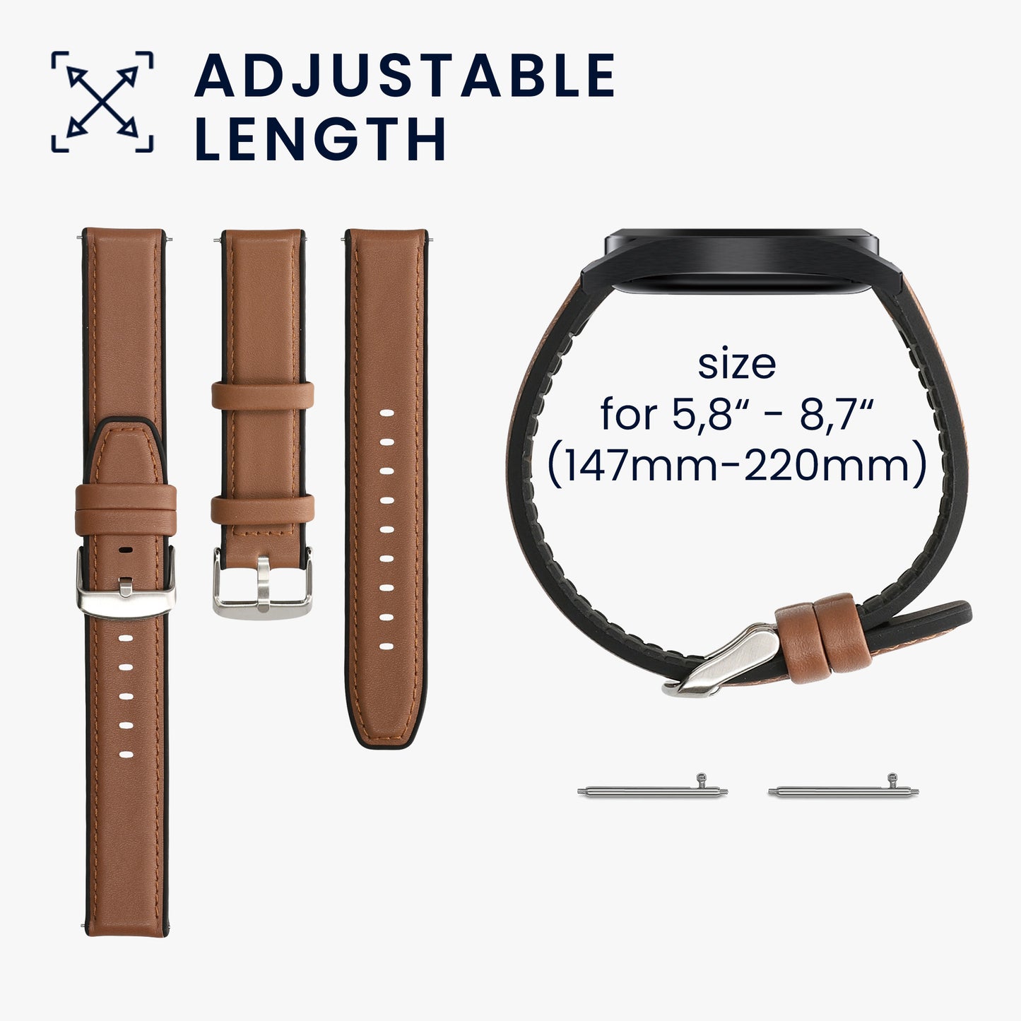 kwmobile Uhrenarmband für Huawei Watch 2 / Watch GT2 / Honor Magic Watch 2 Armband Ersatzarmband für Fitnesstracker mit Uhrenverschluss Wechselarmband Smartwatch