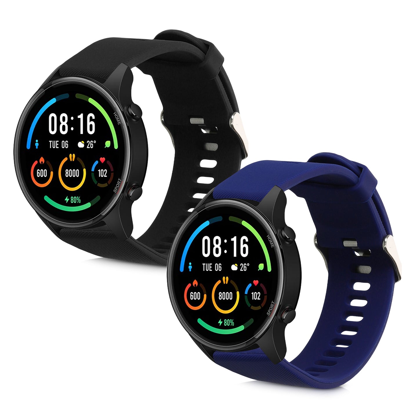 kwmobile Uhrenarmband für Xiaomi Mi Watch / Mi Watch Color Sport Armband Fitnesstracker Band Set Ersatzarmband Smartwatch