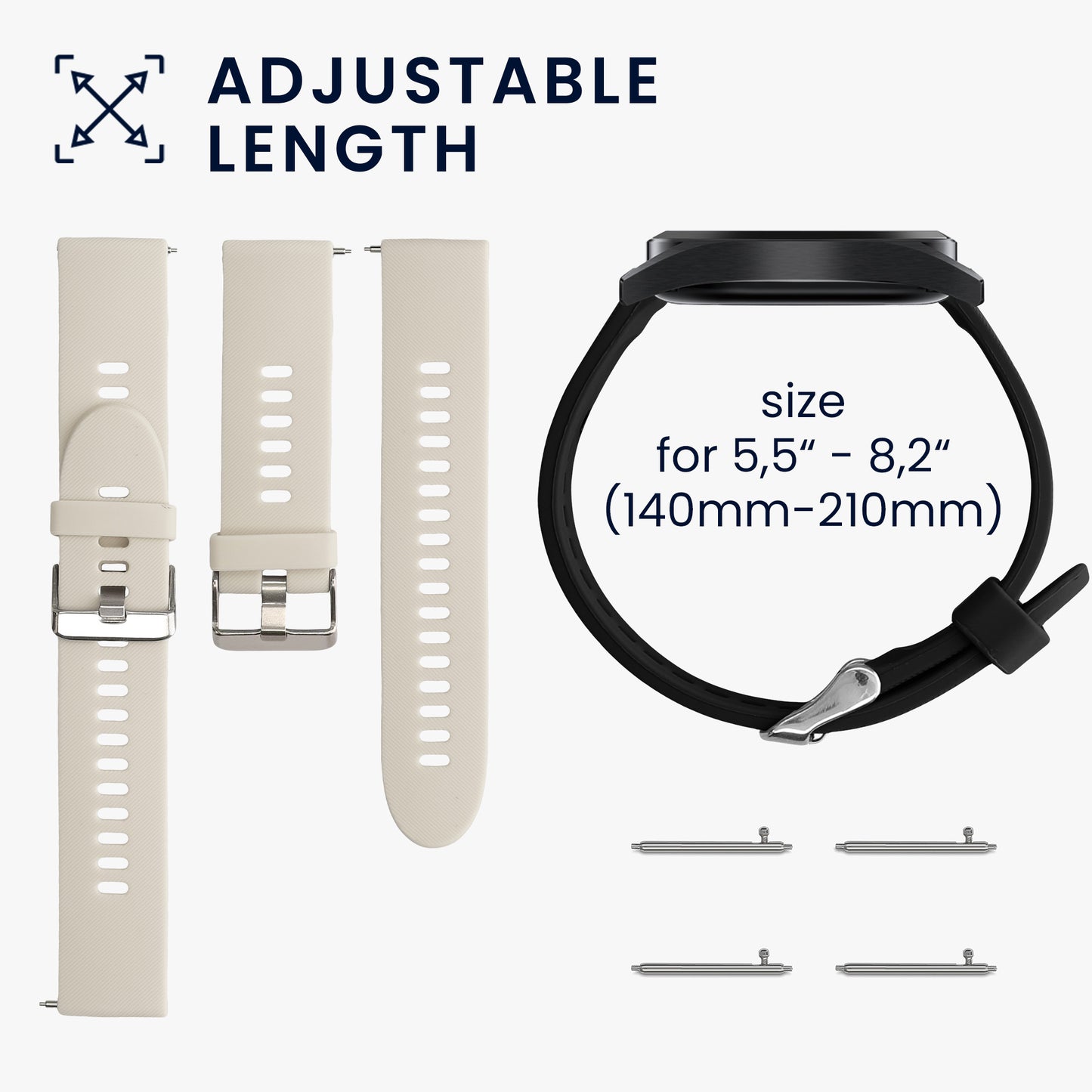 kwmobile Uhrenarmband für Xiaomi Mi Watch / Mi Watch Color Sport Armband Fitnesstracker Band Set Ersatzarmband Smartwatch