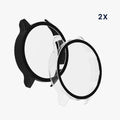 kwmobile Glas Hülle für Xiaomi Mi Watch / Mi Watch Color Sport Schutzhülle Fullbody Fitnesstracker Case Set