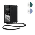 kwmobile Necklace Case kompatibel mit Samsung Galaxy A03s Hülle - Cover mit Kordel zum Umhängen - Silikon Schutzhülle Petrol Petrol  