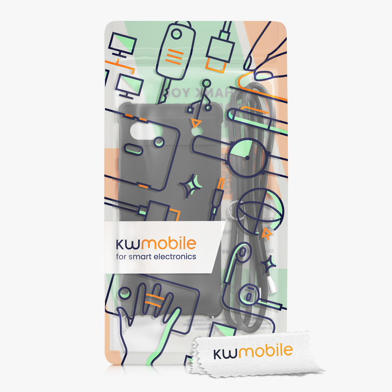 kwmobile Necklace Case kompatibel mit Google Pixel 6a Hülle - Cover mit Kordel zum Umhängen - Silikon Schutzhülle