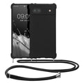 kwmobile Necklace Case kompatibel mit Google Pixel 6a Hülle - Cover mit Kordel zum Umhängen - Silikon Schutzhülle