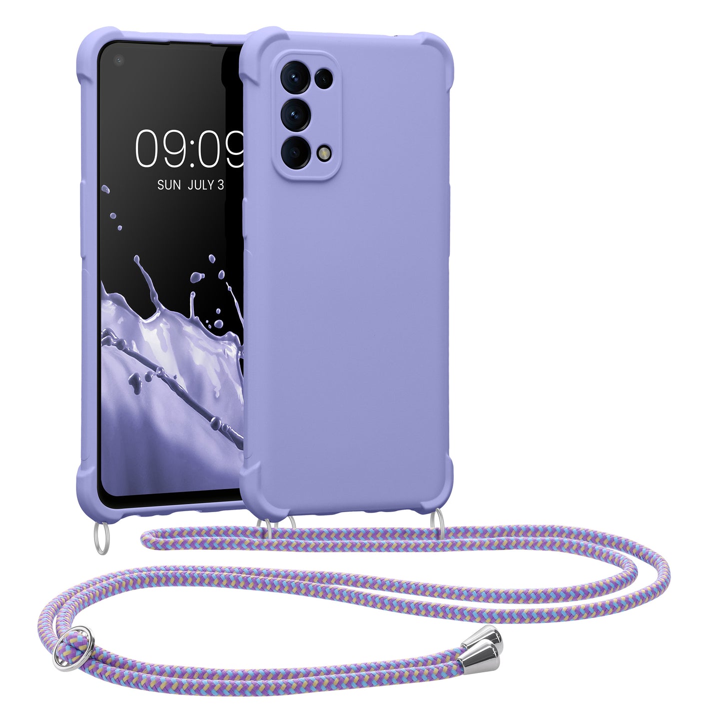 kwmobile Necklace Case kompatibel mit Oppo Find X3 Lite Hülle - Cover mit Kordel zum Umhängen - Silikon Schutzhülle