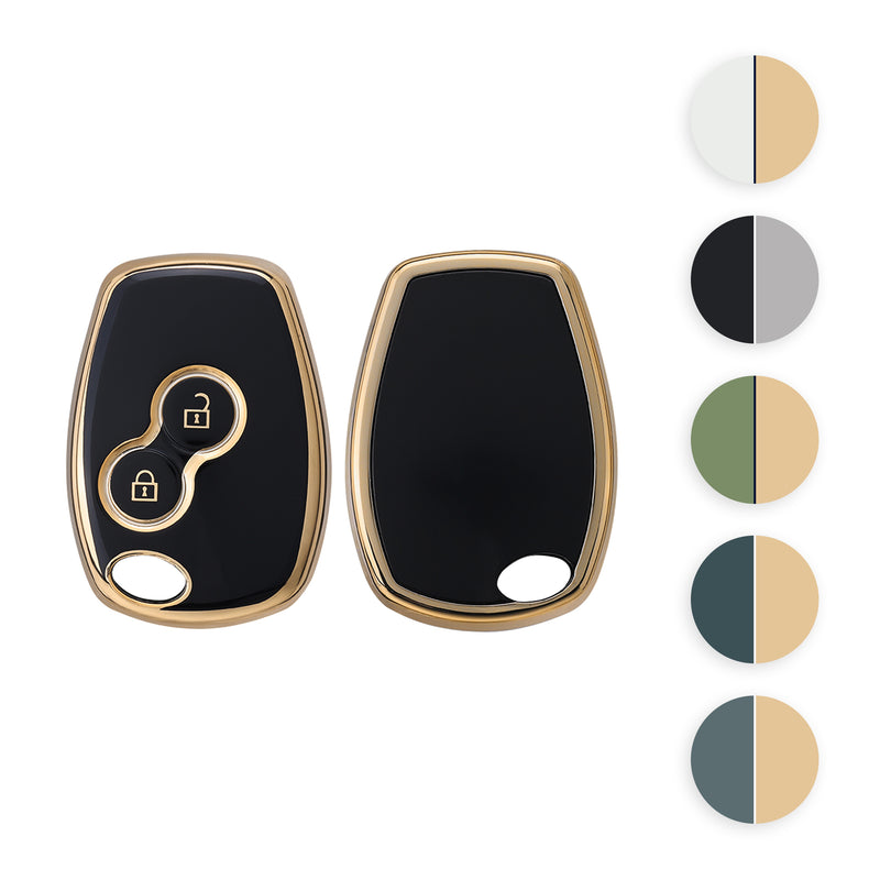 kwmobile Autoschlüssel Hülle kompatibel mit Renault Dacia 2-Tasten Autoschlüssel - Schlüsselhülle Silikon Cover - Schwarz Silber Schwarz  [dsg03]