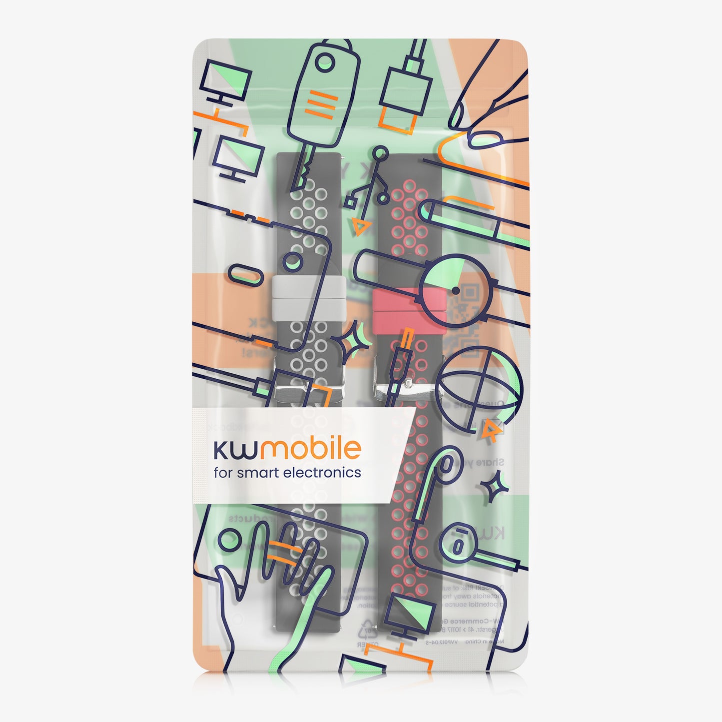 kwmobile Uhrenarmband für Fossil Gen 6 Men's Smartwatch Armband Fitnesstracker Band Set Ersatzarmband