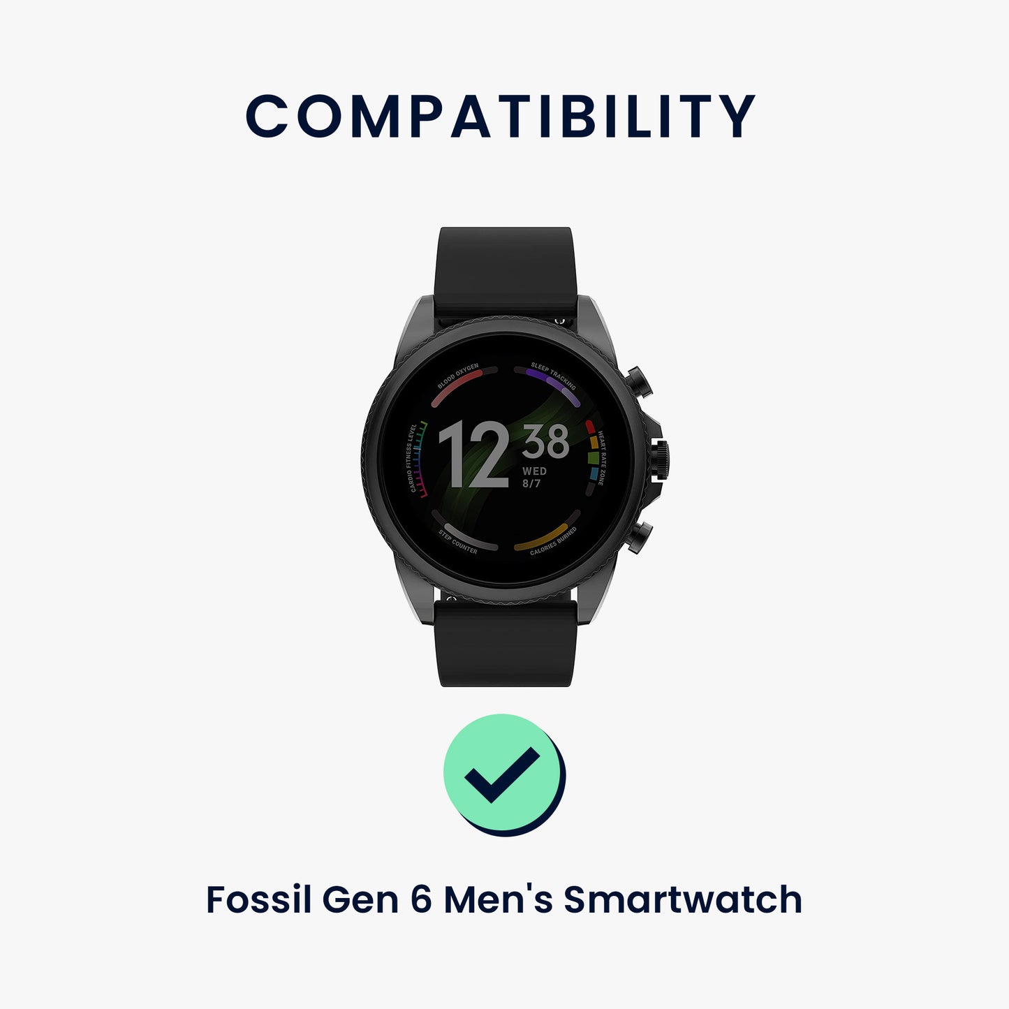 kwmobile Uhrenarmband für Fossil Gen 6 Men's Smartwatch Armband Fitnesstracker Band Set Ersatzarmband