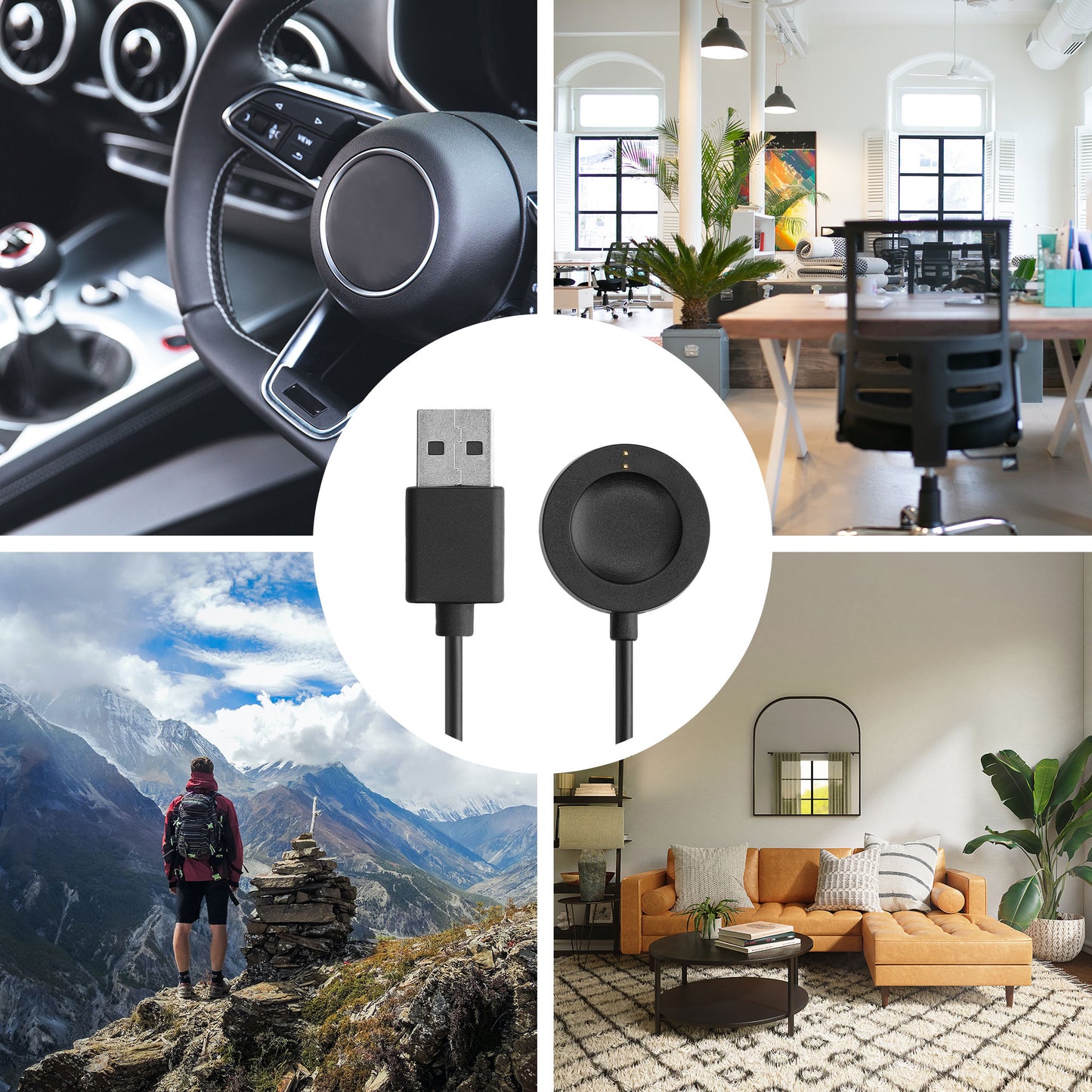 kwmobile USB Kabel Charger kompatibel mit Fossil Gen 6 5 4 Smartwatch / Skagen Falster 2 Ladekabel Smart Watch Ersatzkabel Fitnesstracker Aufladekabel