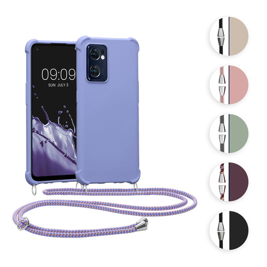 kwmobile Necklace Case kompatibel mit Oppo Find X5 Lite Hülle - Cover mit Kordel zum Umhängen - Silikon Schutzhülle Lavendel Lavendel  