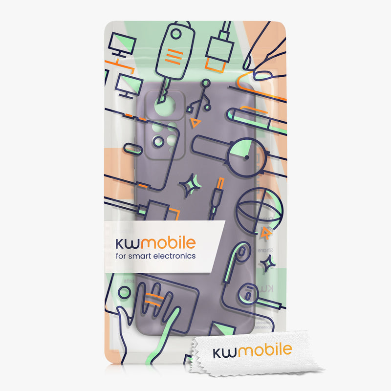 kwmobile Handyhülle für Xiaomi Redmi Note 11 Pro / Note 11 Pro (5G) / Note 12 Pro (4G) Hülle - Silikon Case metallisch schimmernd - Schutzhülle Cover