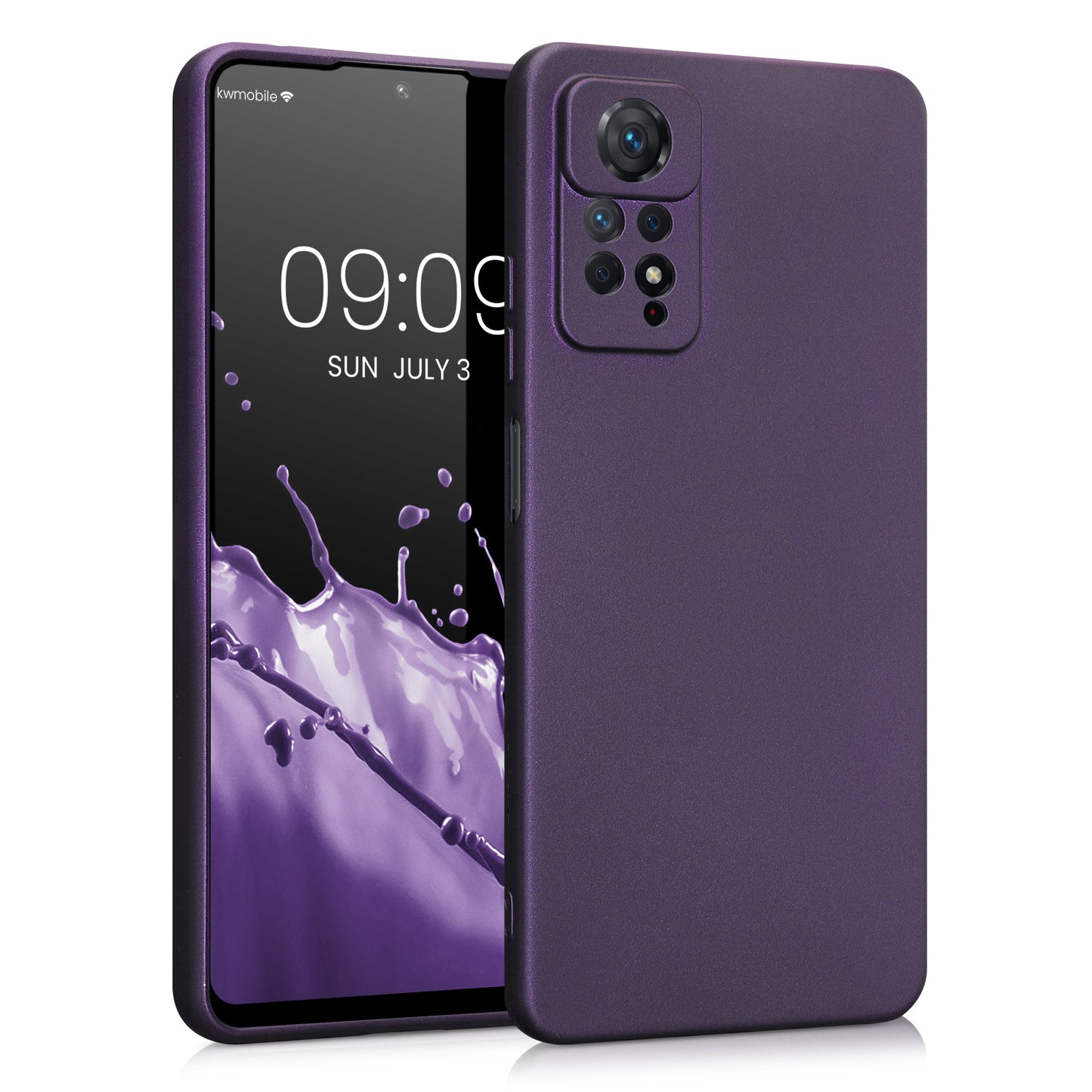 kwmobile Handyhülle für Xiaomi Redmi Note 11 Pro / Note 11 Pro (5G) / Note 12 Pro (4G) Hülle - Silikon Case metallisch schimmernd - Schutzhülle Cover