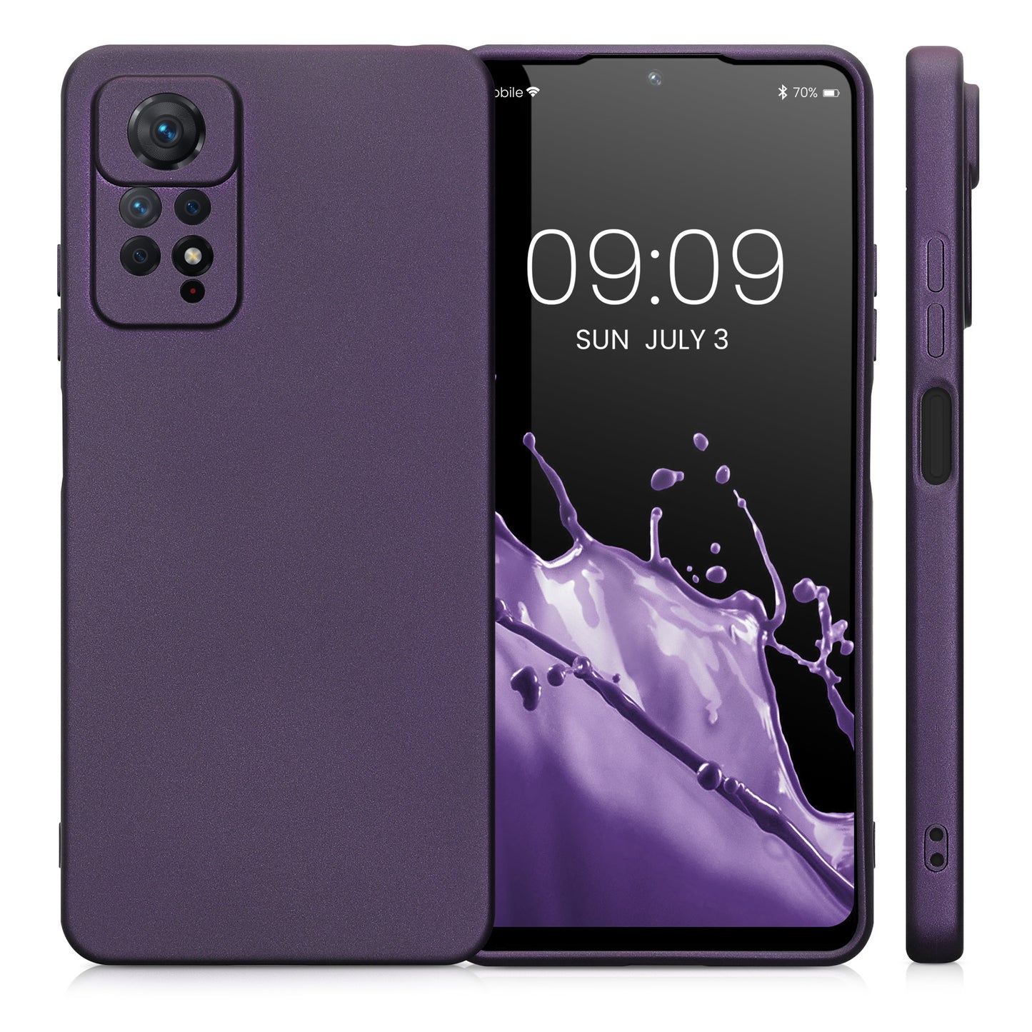 kwmobile Handyhülle für Xiaomi Redmi Note 11 Pro / Note 11 Pro (5G) / Note 12 Pro (4G) Hülle - Silikon Case metallisch schimmernd - Schutzhülle Cover
