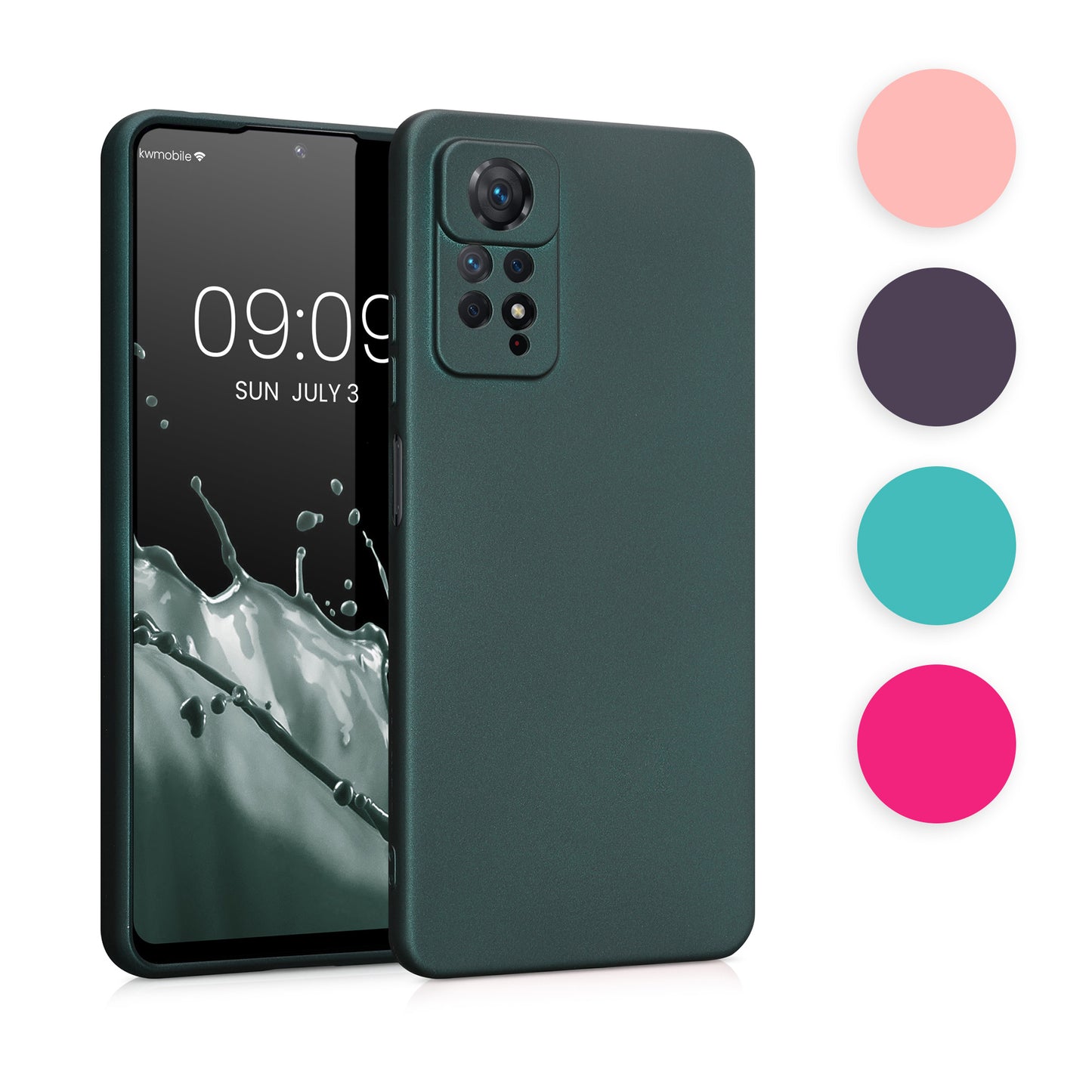 kwmobile Case kompatibel mit Xiaomi Redmi Note 11 Pro / 11 Pro (5G) / 12 Pro (4G) Hülle - Schutzhülle aus Silikon metallisch schimmernd - Handyhülle Metallic Petrol Metallic Petrol  
