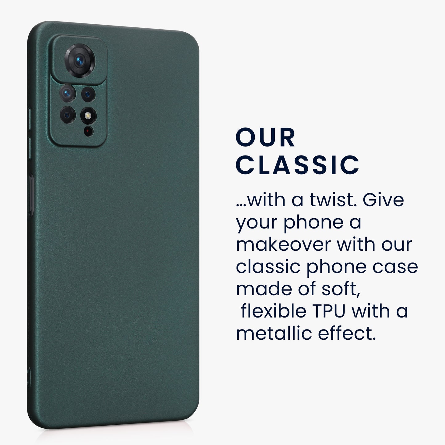 kwmobile Handyhülle für Xiaomi Redmi Note 11 Pro / Note 11 Pro (5G) / Note 12 Pro (4G) Hülle - Silikon Case metallisch schimmernd - Schutzhülle Cover