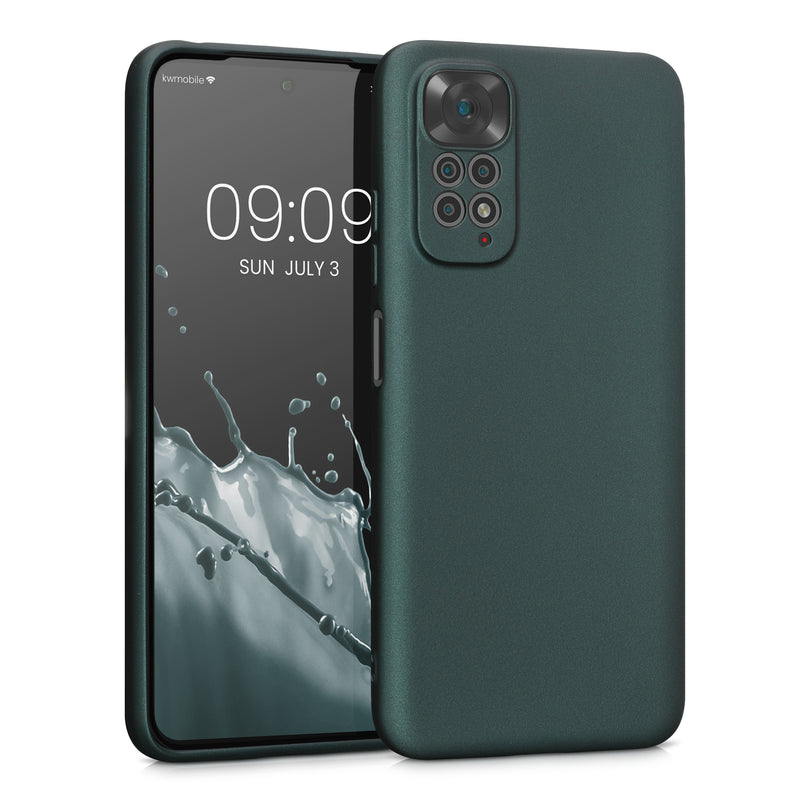 kwmobile Handyhülle für Xiaomi Redmi Note 11 / Note 11S Hülle - weiche Silikon Case metallisch schimmernd - Schutzhülle Cover