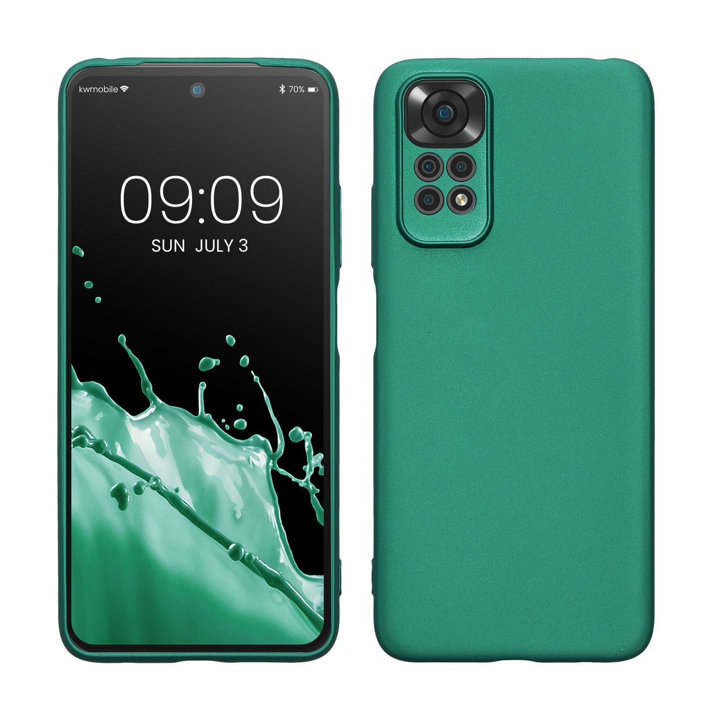 kwmobile Handyhülle für Xiaomi Redmi Note 11 / Note 11S Hülle - weiche Silikon Case metallisch schimmernd - Schutzhülle Cover