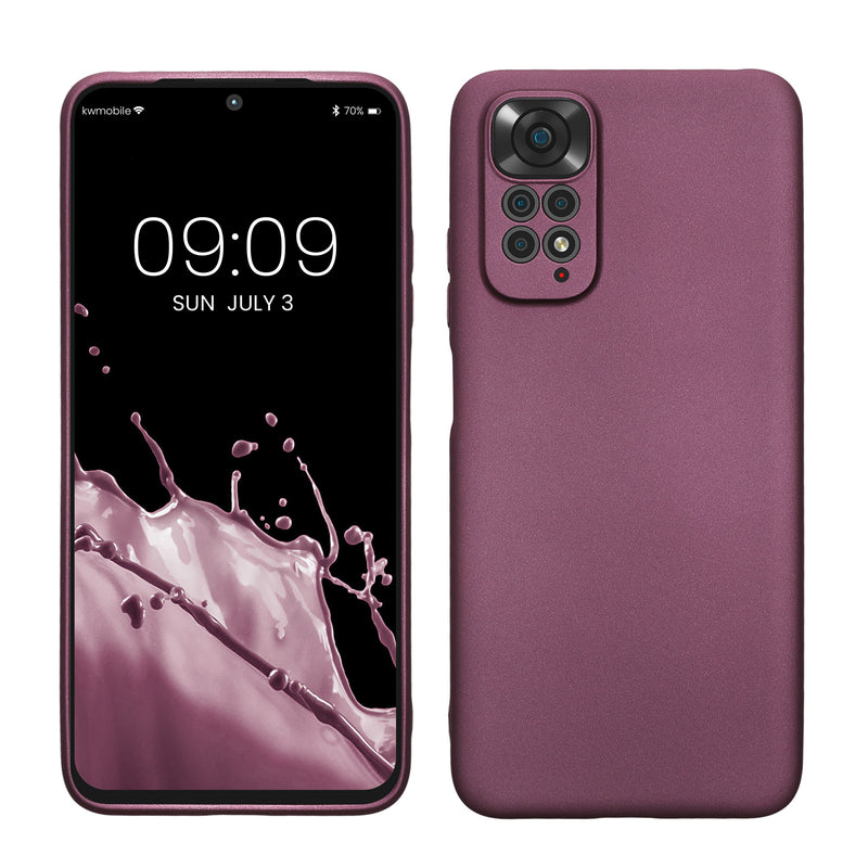 kwmobile Handyhülle für Xiaomi Redmi Note 11 / Note 11S Hülle - weiche Silikon Case metallisch schimmernd - Schutzhülle Cover