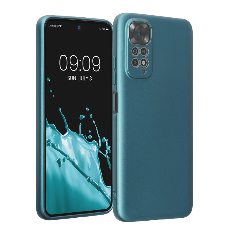 kwmobile Handyhülle für Xiaomi Redmi Note 11 / Note 11S Hülle - weiche Silikon Case metallisch schimmernd - Schutzhülle Cover