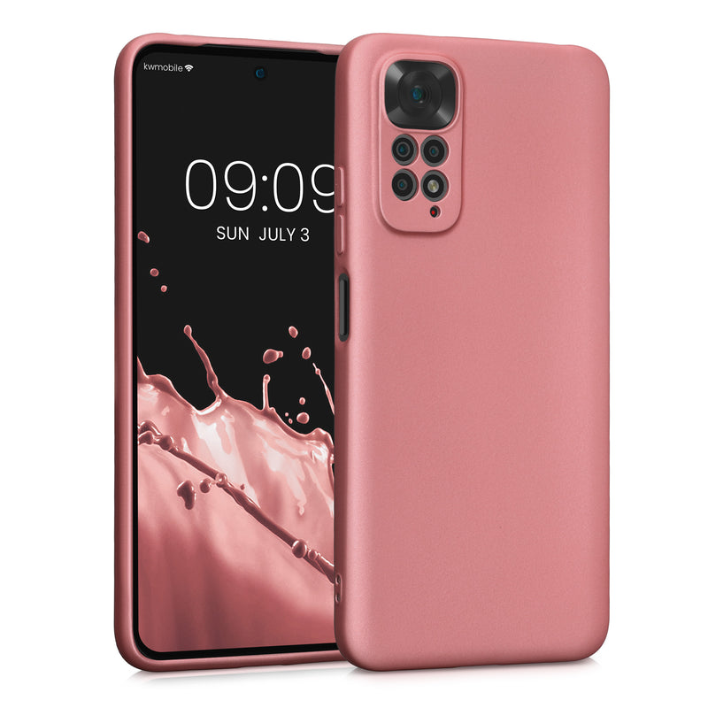 kwmobile Handyhülle für Xiaomi Redmi Note 11 / Note 11S Hülle - weiche Silikon Case metallisch schimmernd - Schutzhülle Cover