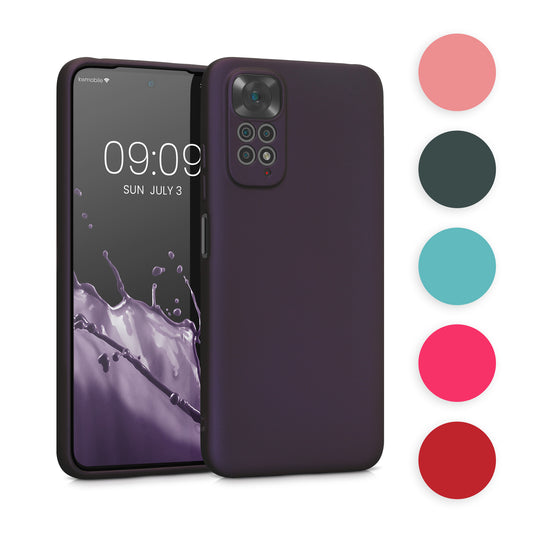 kwmobile Handyhülle kompatibel mit Xiaomi Redmi Note 11 / Note 11S Hülle - weiche Silikon Case metallisch schimmernd in Metallic Blau Metallic Blau  