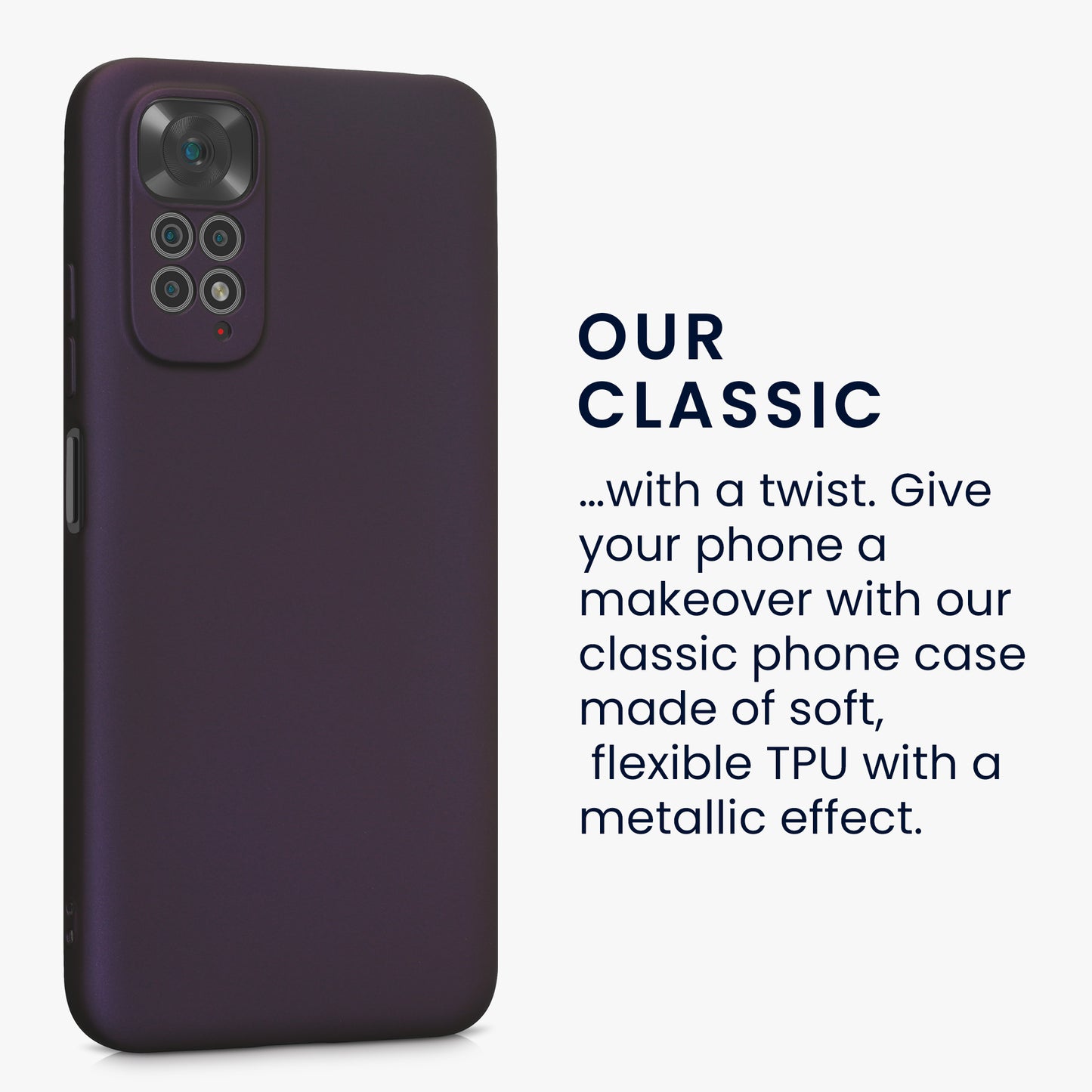 kwmobile Handyhülle für Xiaomi Redmi Note 11 / Note 11S Hülle - weiche Silikon Case metallisch schimmernd - Schutzhülle Cover