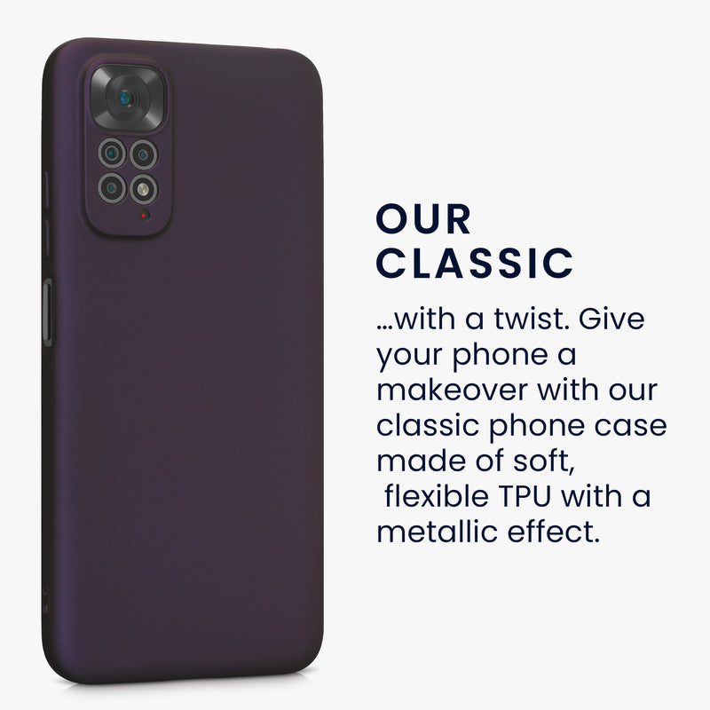 kwmobile Handyhülle für Xiaomi Redmi Note 11 / Note 11S Hülle - weiche Silikon Case metallisch schimmernd - Schutzhülle Cover