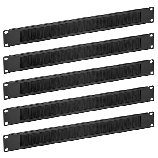 kwmobile 5X 19 Zoll Server Rack Abdeckung - Bürsten Kabelöffnung für 19" Serverracks - Serverschrank Netzwerkschrank Kabelmanagement Kabelführung - Server Rack Zubehör Schwarz  